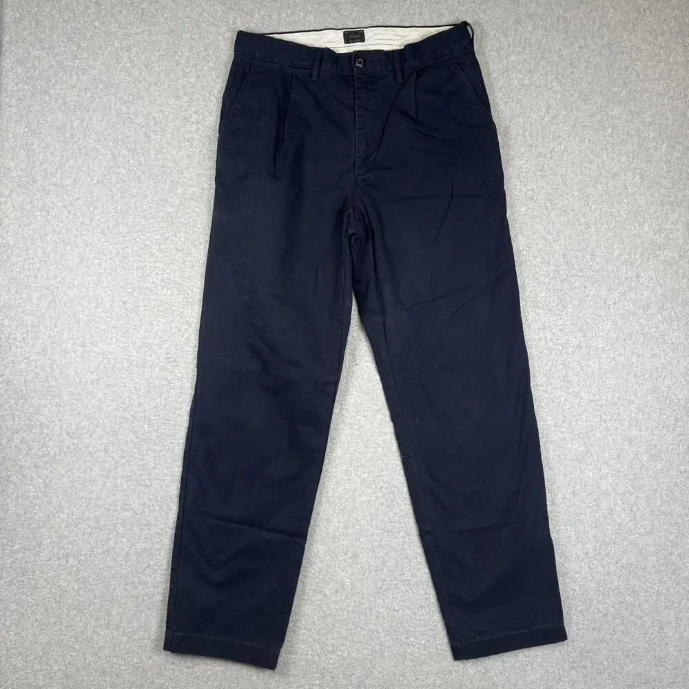 J.Crew Men's Size 30x32 Navy Blue Ankle Length Pants Trousers Cotton